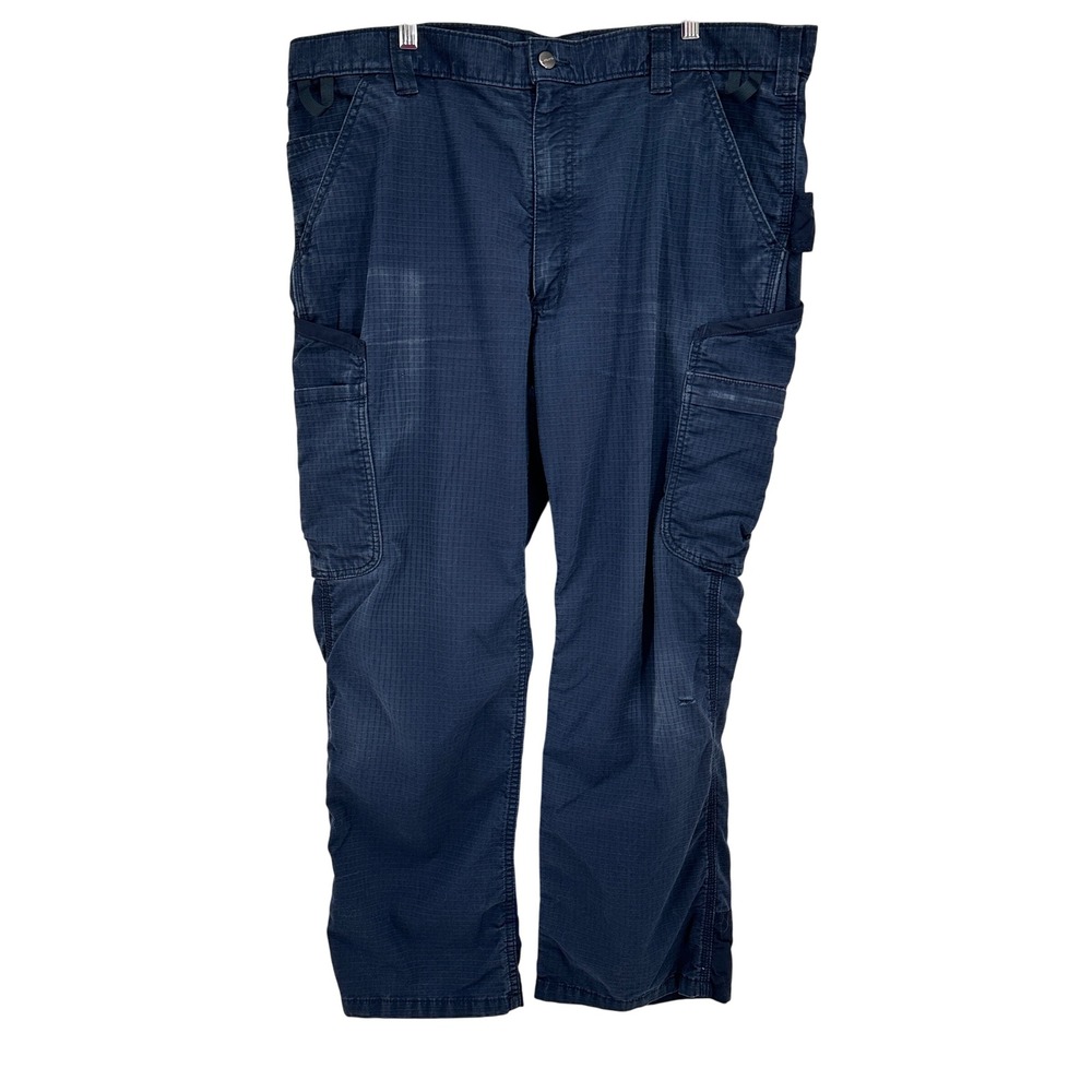 Carhartt Force Men's Navy Blue Ripstop Cargo Work Pants 40x30 Straight Leg